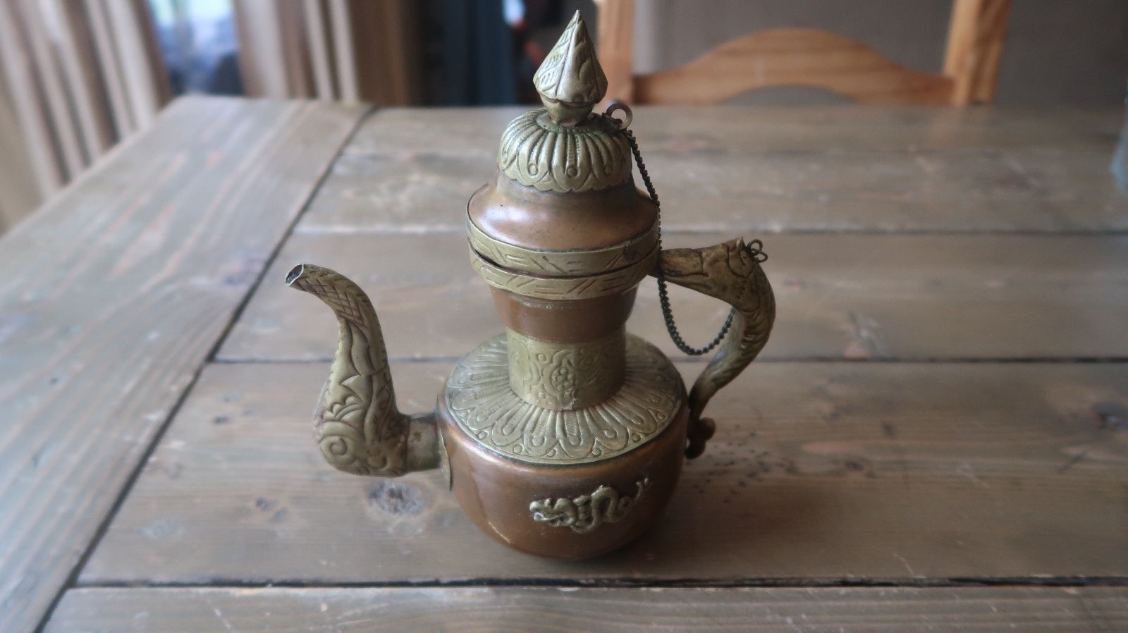 CHINESE OLD COPPER HANDWORK DRAGON TEA POT s 
