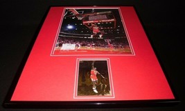 Michael Jordan Facsimile Signed Framed 16x20 Photo Display Bulls 1988 Slam Dunk