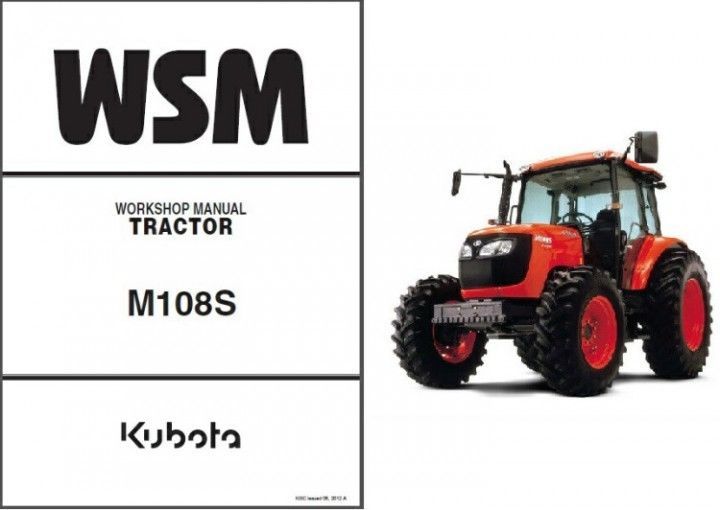Primary image for Kubota M108S Tractor WSM Service Workshop Manual CD