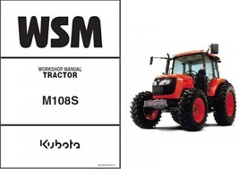 Kubota M108S Tractor WSM Service Workshop Manual CD - $12.99