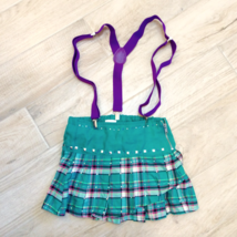 Irish Green Plaid Skirt W Suspenders 7 - $25.74