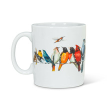Birds on a Wire Jumbo Mugs Set of 4 Ceramic 16 oz Multiple Variety Colorful Bird
