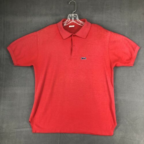 Vintage Le Tigre Polo Shirt Adult L Red Regular USA Made 1980s 80s Mens ...