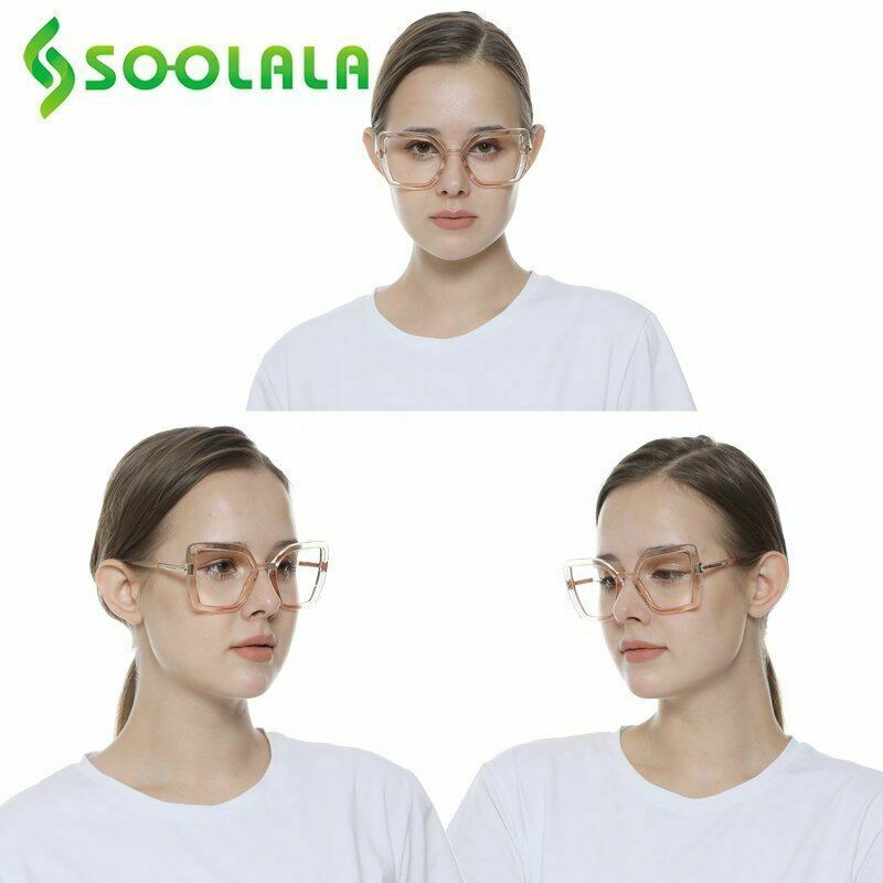 Men Women Polygonal Progressive Reading Glasses Readers 0.50