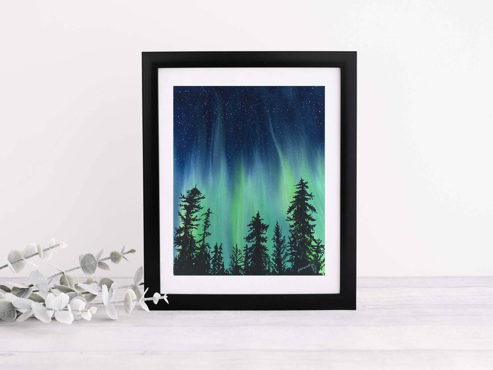 Primary image for Northern Lights Watercolor - Aurora Borealis - Watercolor Print - Home Decor