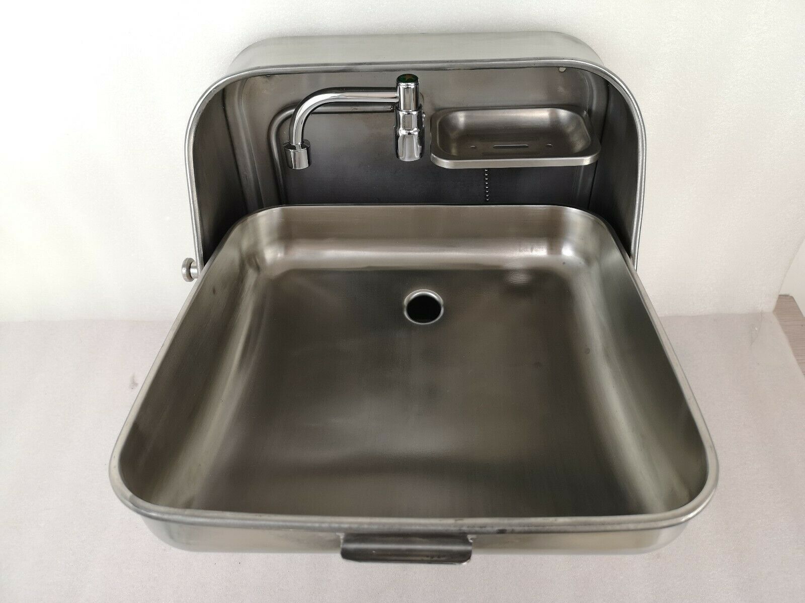 RV Boat SS Folding Sink with Integrated Faucet 370*390*180/375mm GR595