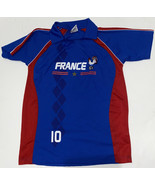 France Soccer Football Futbol Jersey Zinedine Zidane #10 Blue Red Size M... - $19.06