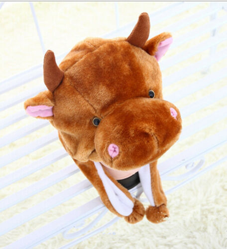 SQUIRREL ANIMAL CARTOON PLUSH FLUFFY HOODED HAT CAP BEANIE EARMUFF-COSTUME-DRESS