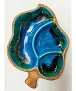 Vtg Santa Anita Ware California Pottery Blue Green Divided Tray Dish 196... - $18.99
