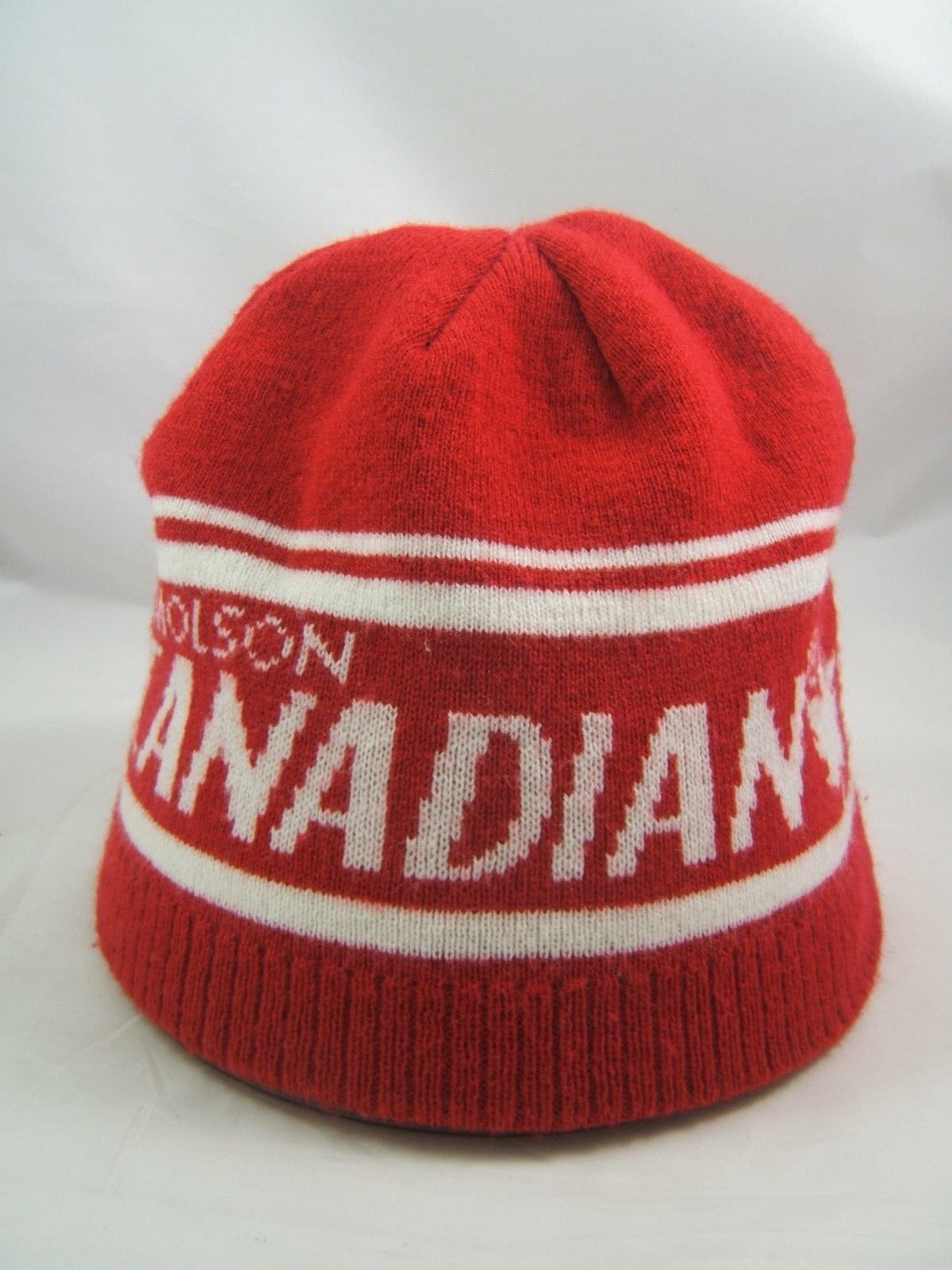 Molson Canadian Hockey Winter Hat Red Toque Beanie Stocking Cap Hats