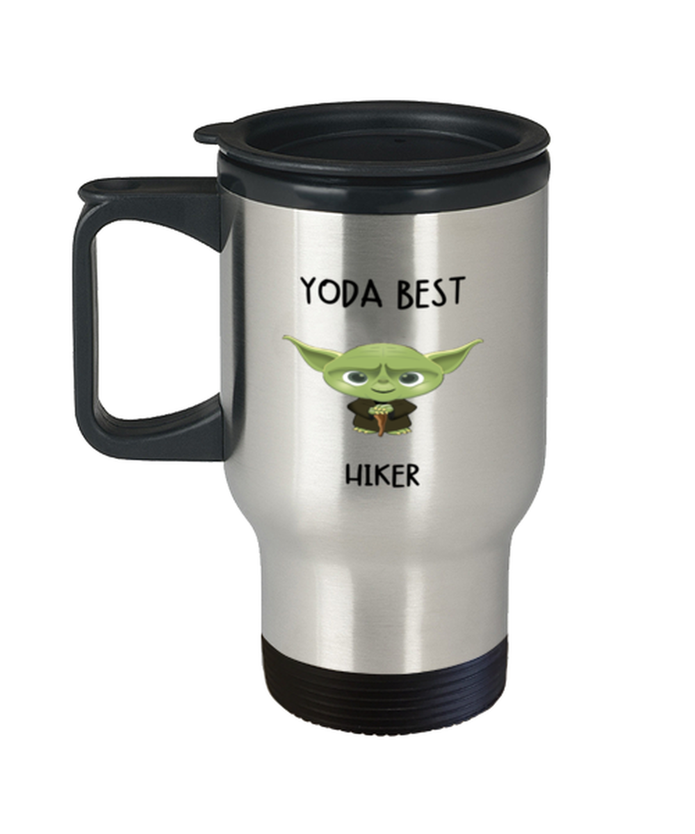 Hiker Travel Mug Yoda Best Hiker Gift for Men Women Tumbler 11oz