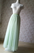 LIGHT GREEN High Waist Tulle Skirt Green Plus Size Bridesmaid Tulle Skirts image 3