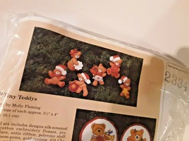 Creative Circle Embroidery Kit 2334 Tiny Teddys ornaments New 1985 Vintage - $15.83