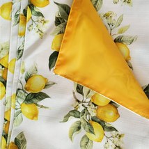 Lemon Placemats, set of 4, Polyester Yellow Green Reversible, Citrus Fruit Decor image 5