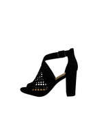 Delicious Beehive S Black Women&#39;s Open Toe Caged Chunky Heel - $28.95