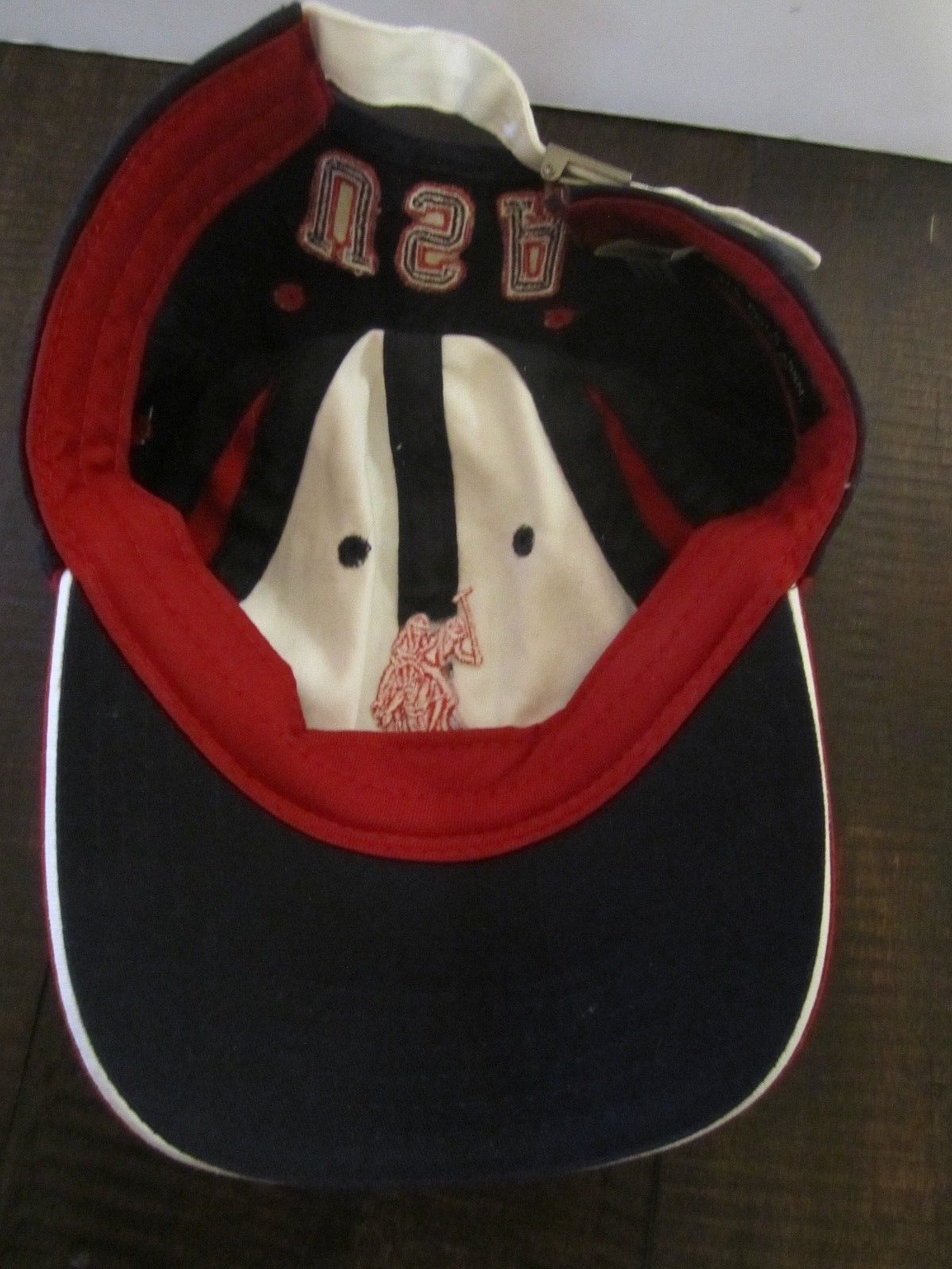 red white and blue polo hat