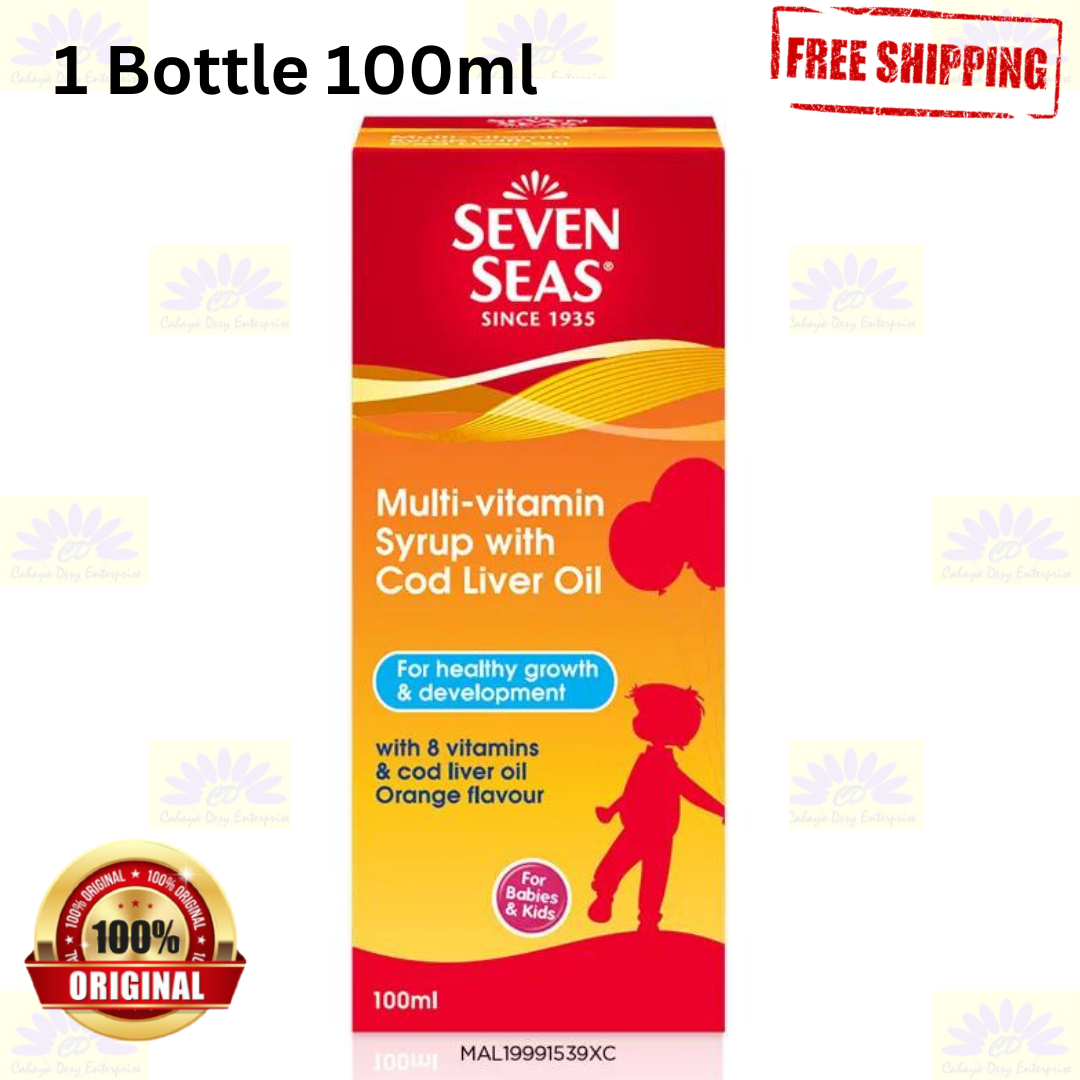 1 X Seven Seas Multivitamin Syrup 100ml Cod Liver Oil Orange Flavour ...