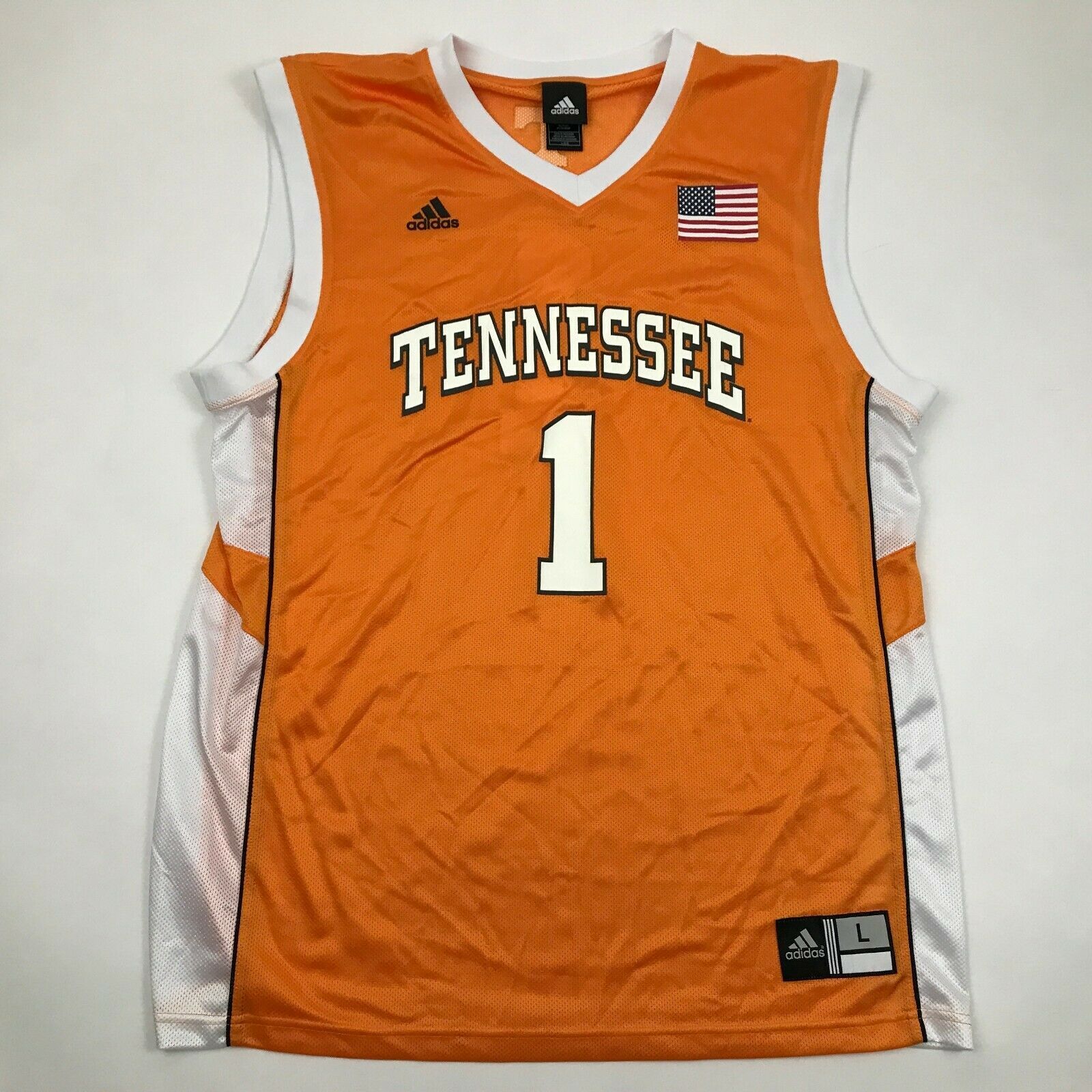 NEW Adidas TENNESSEE Basketball Jersey Mens Size L Adult Orange