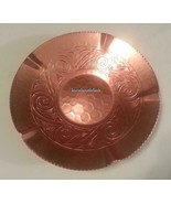 Kraftware Hammered Etched Copper Color Shallow Low Console Bowl Vtg Arts... - $34.47