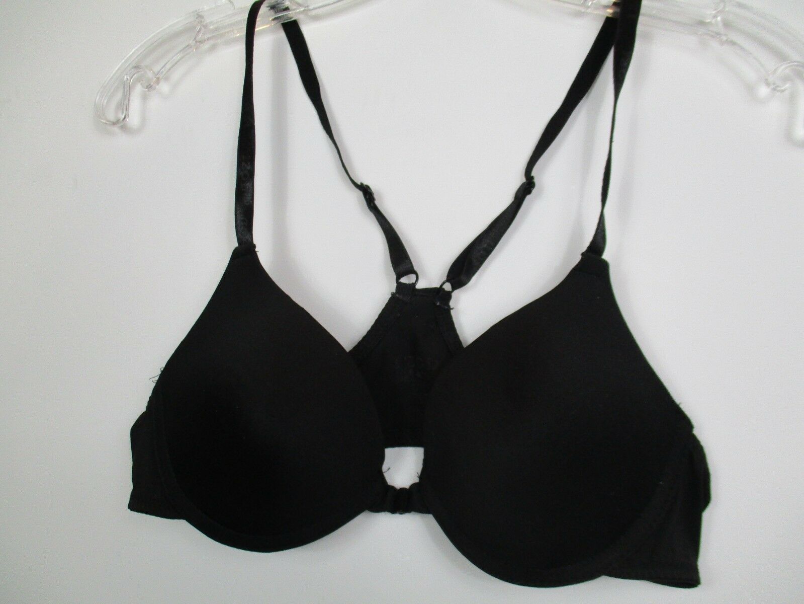 Izod Women's Size 34 B Solid Black Front Closure Racer Back Underwire