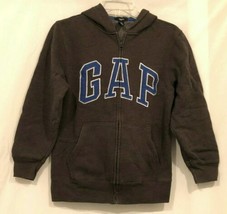 GAP Full Zip Hooded Sweatshirt Jacket Boys Kids XL Charcoal Gray Blue Hoodie  - $17.99