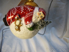 Vaillancourt Snow Ball Ornament Gingerbread Santa Holding Snow Ball  image 2