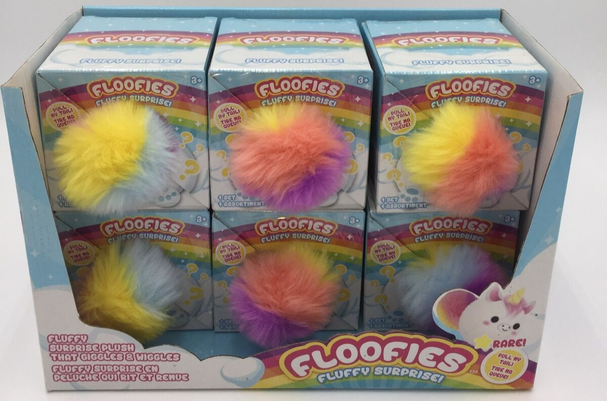 Floofies Fluffy Surprise Collectible Plush Toys Case of 6 in Display