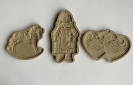 Brown Bag Cookie Art Molds 1988 Raggedy Ann 1988 Duo Hearts 1984 Rocking... - $33.31