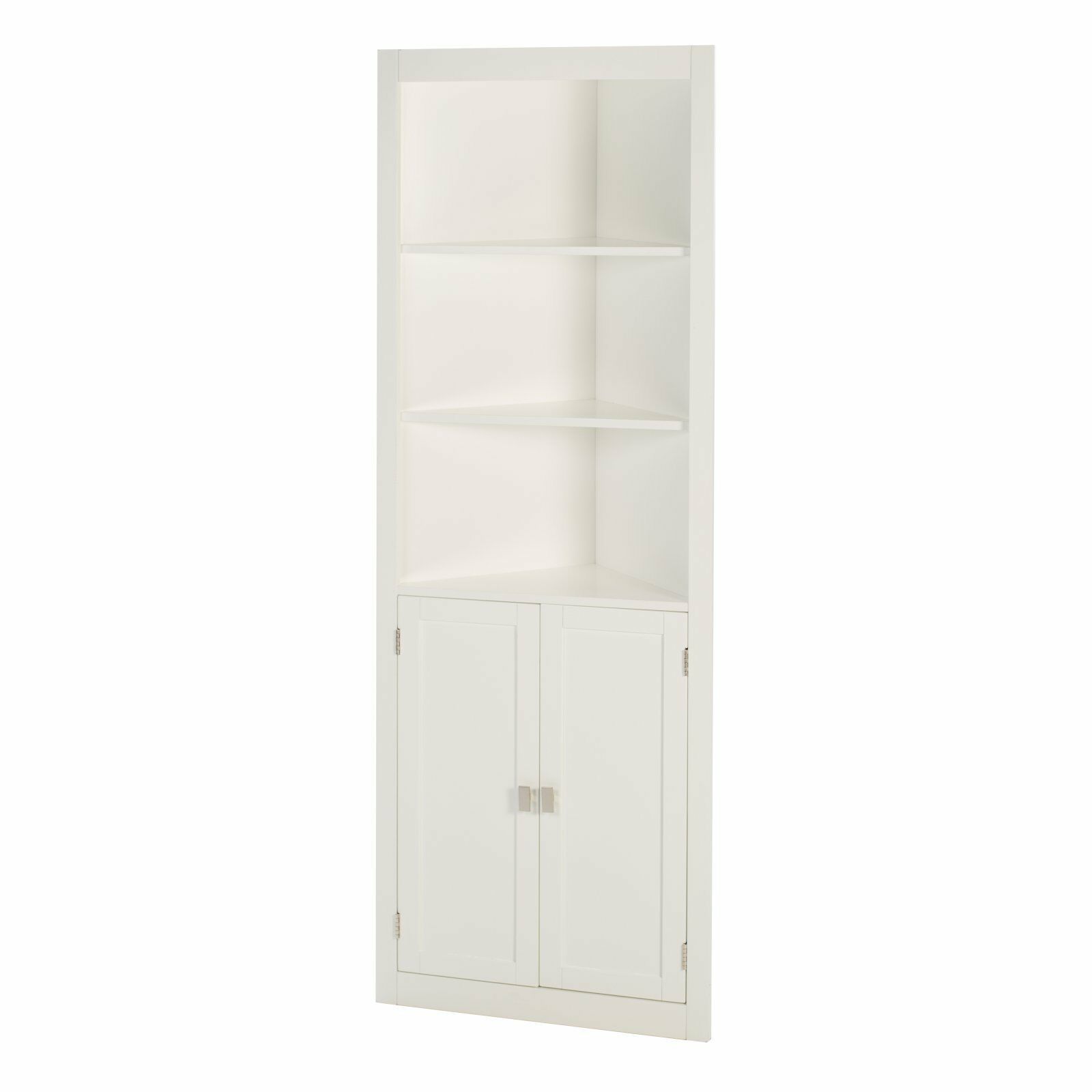 Classic White Freestanding Bathroom Corner Storage Linen