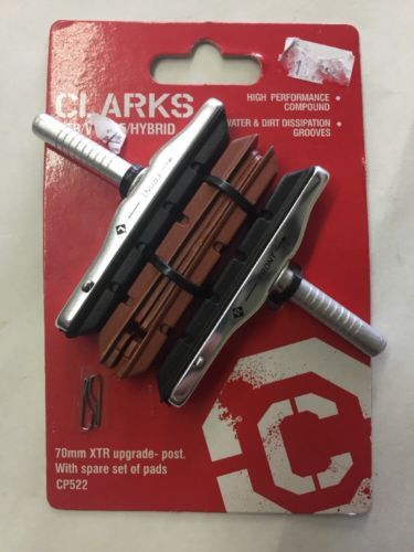 Clarks CP522-70mm XTR Upgrade MTB V Brake Pads With Extra Free Pad Post Type