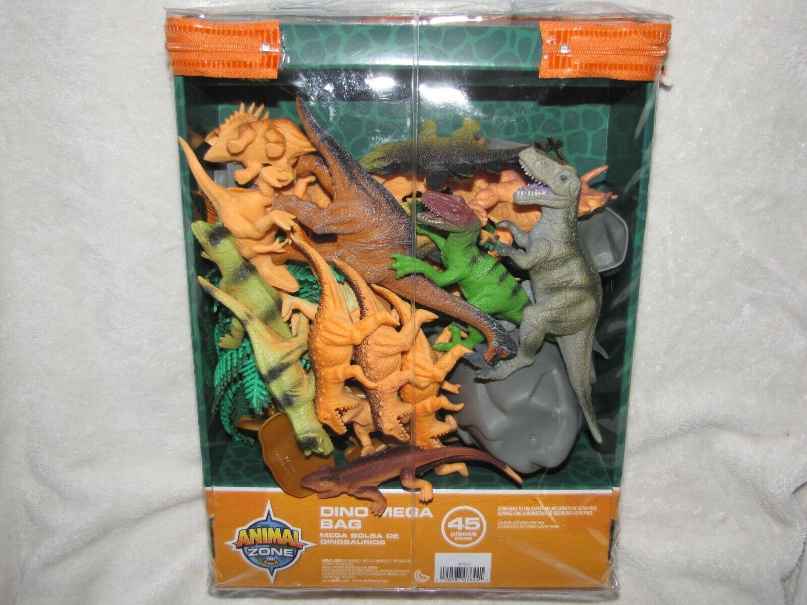 Animal Zone Dino Dinosaur Mega Bag Boy Toy 45 Plastic T Rex Stegosaurus
