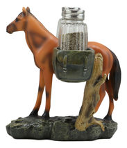 Western Brown Stallion Horse With Saddlebags Salt Pepper Shakers #GFT02 - $54.17