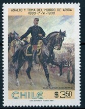 Chile Stamp Assault and Take of the Morro of Arica Gral. Manuel Baquedano Indivi - $13.16