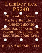 Lumberjack PS240 - 17 Different Grits - 20 Sheet Variety Bundle III - $19.97