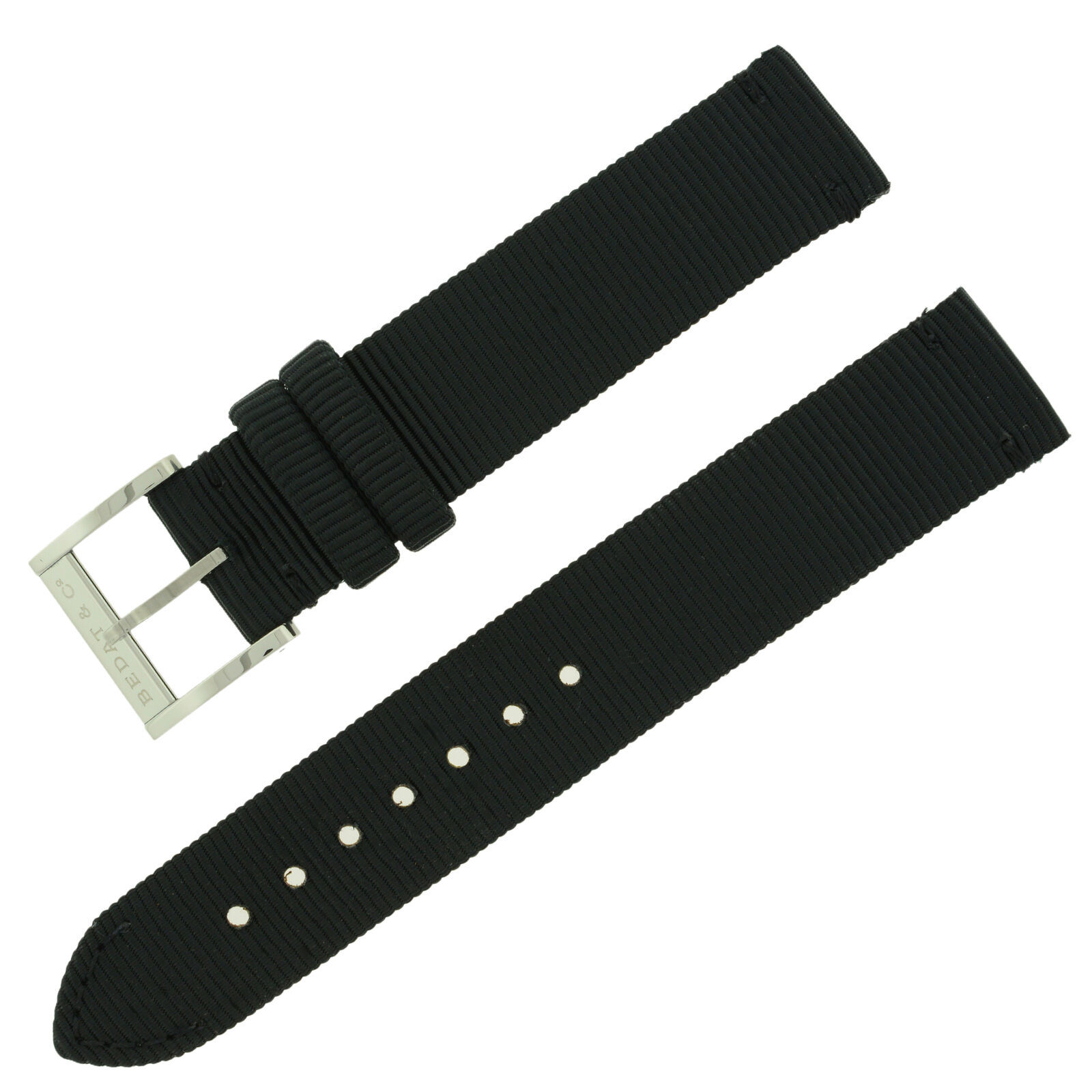 Bedat & Co 16 mm Black Grosgrain Fabric Women's Watch Band - Watch Bands