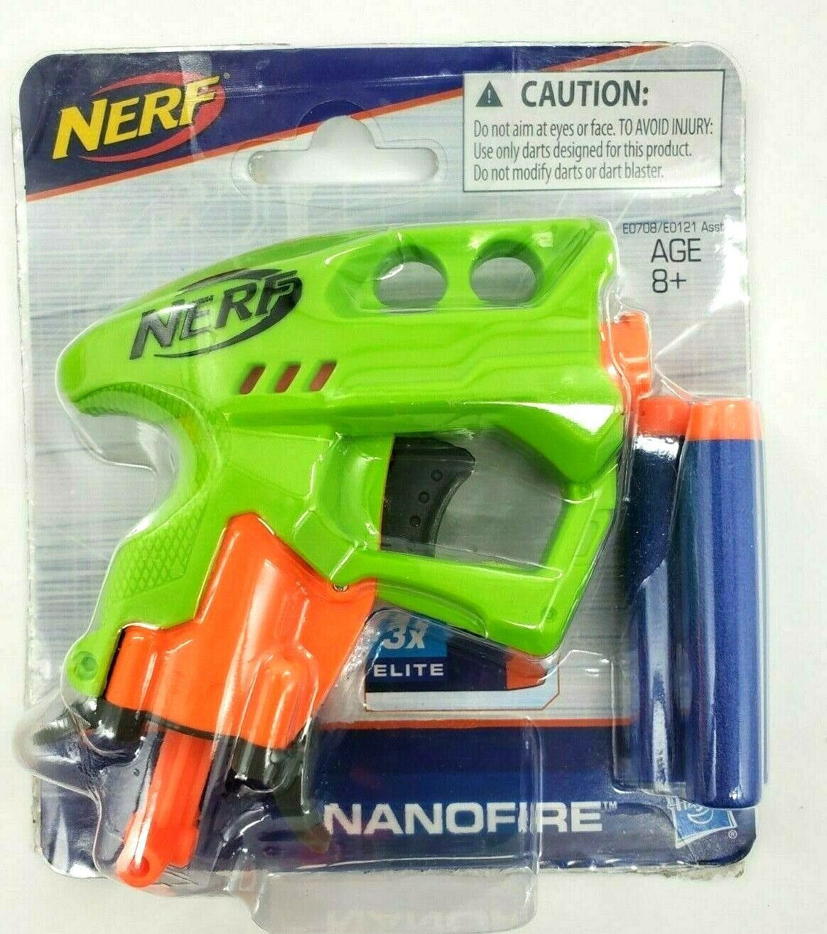 New Hasbro Nerf NanoFire Green Single Fire Blaster With 3x Elite Darts ...