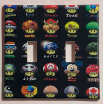 Mushroom icon mario DC Pokemon + Light Switch Outlet wall Cover Plate Home Decor image 3