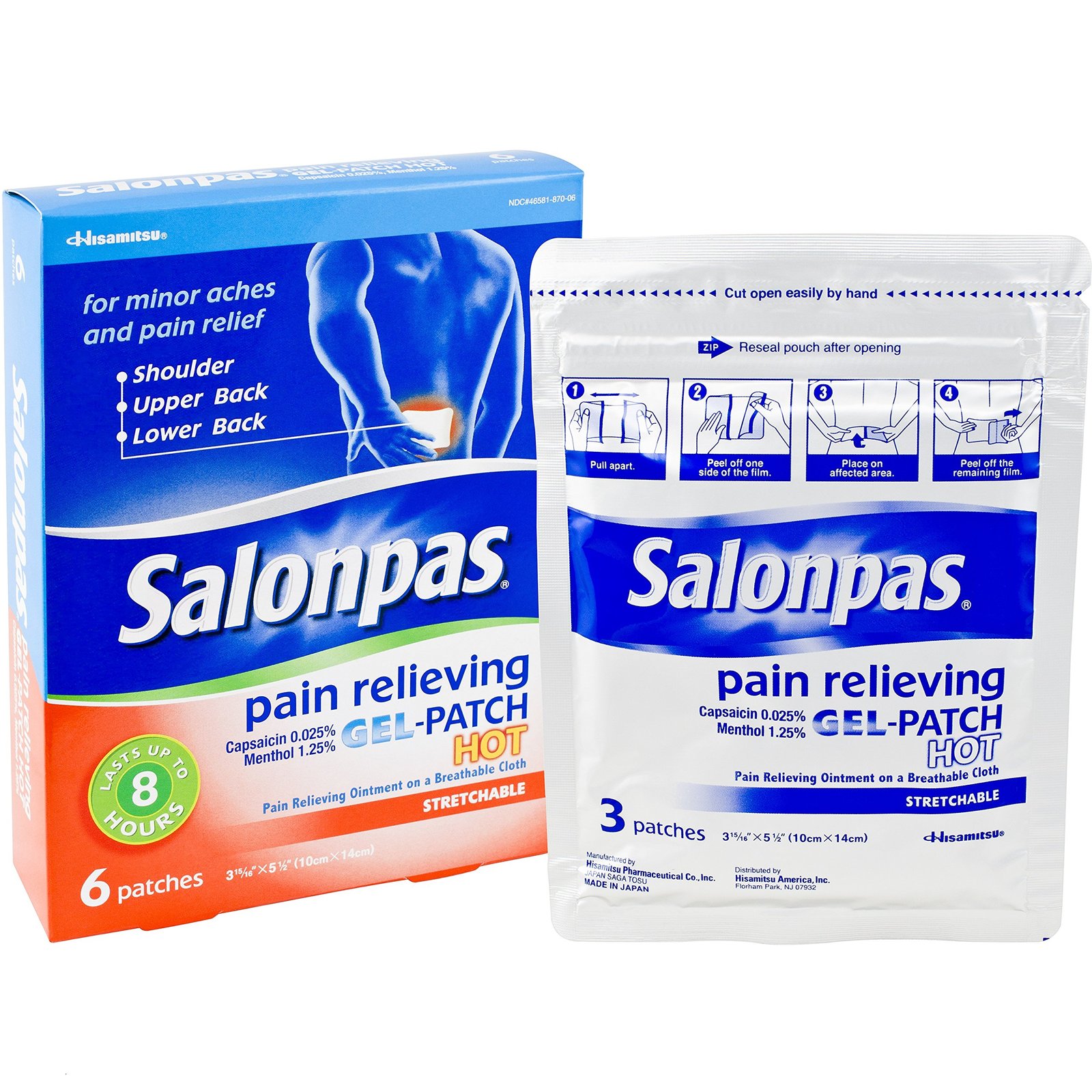 Salonpas HOT Gel Patch 6 Count - Household Supplies & Cleaning