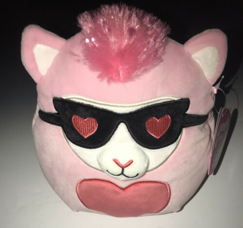 Primary image for Squishmallow 8" Pink Heart Llama Kip NWT 2021 Valentines Squad RARE Find