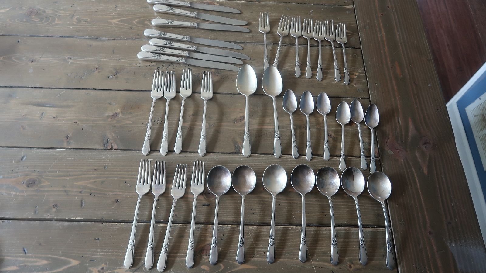 6 Rogers Bros ANNIVERSARY Silverplated 7-5//8” Iced Tea Spoons