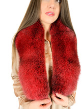 Fox Fur Stole 47' (120cm) Saga Furs Big Fur Scarf Dark Red Fur Collar image 5