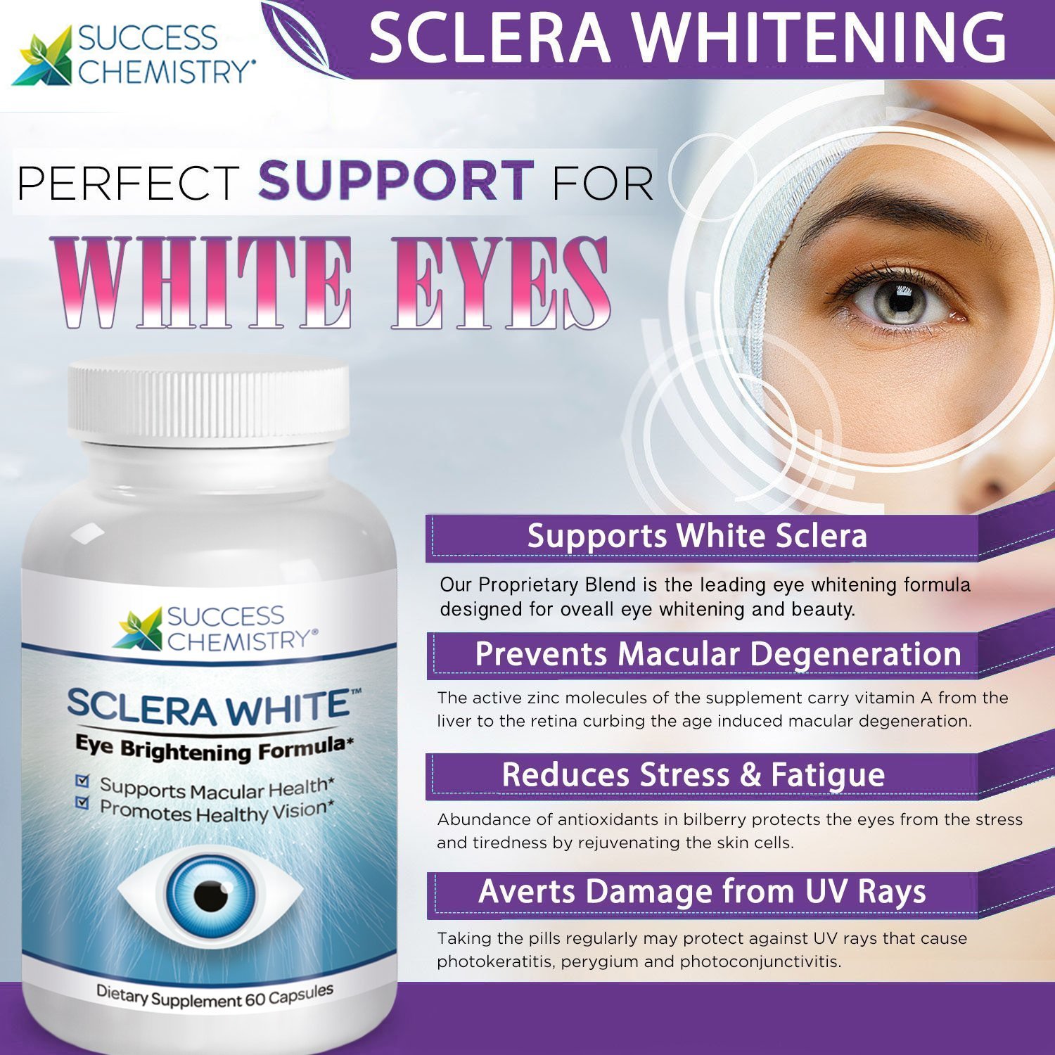 Sclera White Eye Brightening Eye Whitening Supplement Dietary