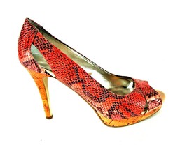 Alfani Fairfax Pink Brown Snake Print Pumps Heels Shoes Women&#39;s 7 M (SW5) - $34.99