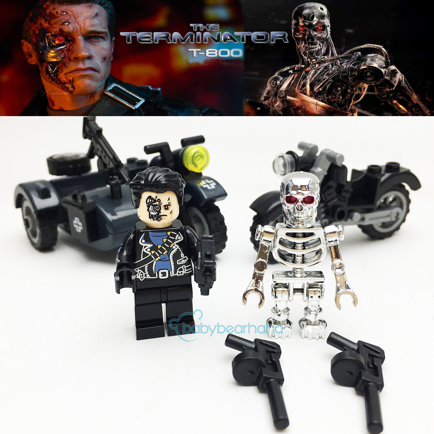 Terminator Movie Comics Arnold Schwarzenegger T-800 Custom Bricks MiniFigures