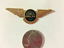 Vintage Delta Airlines Jr Stewardess Pin Wings Gold Brooch   SKU 074-033 - $21.09