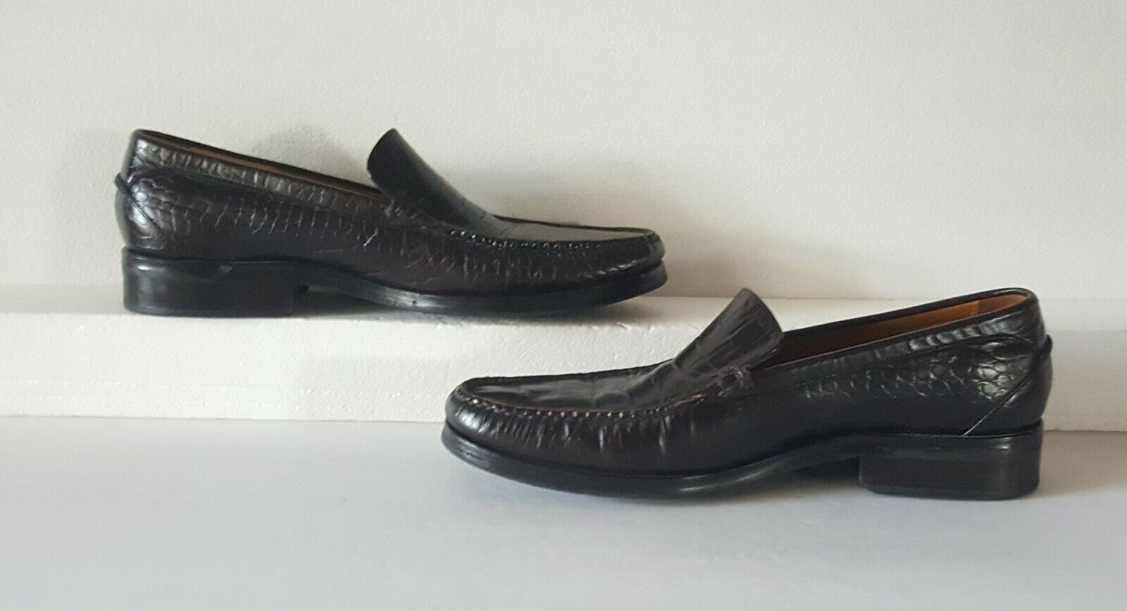Cole Haan Black Leather Mens Crocodile Loafers sz 11M C06663 - Dress/Formal