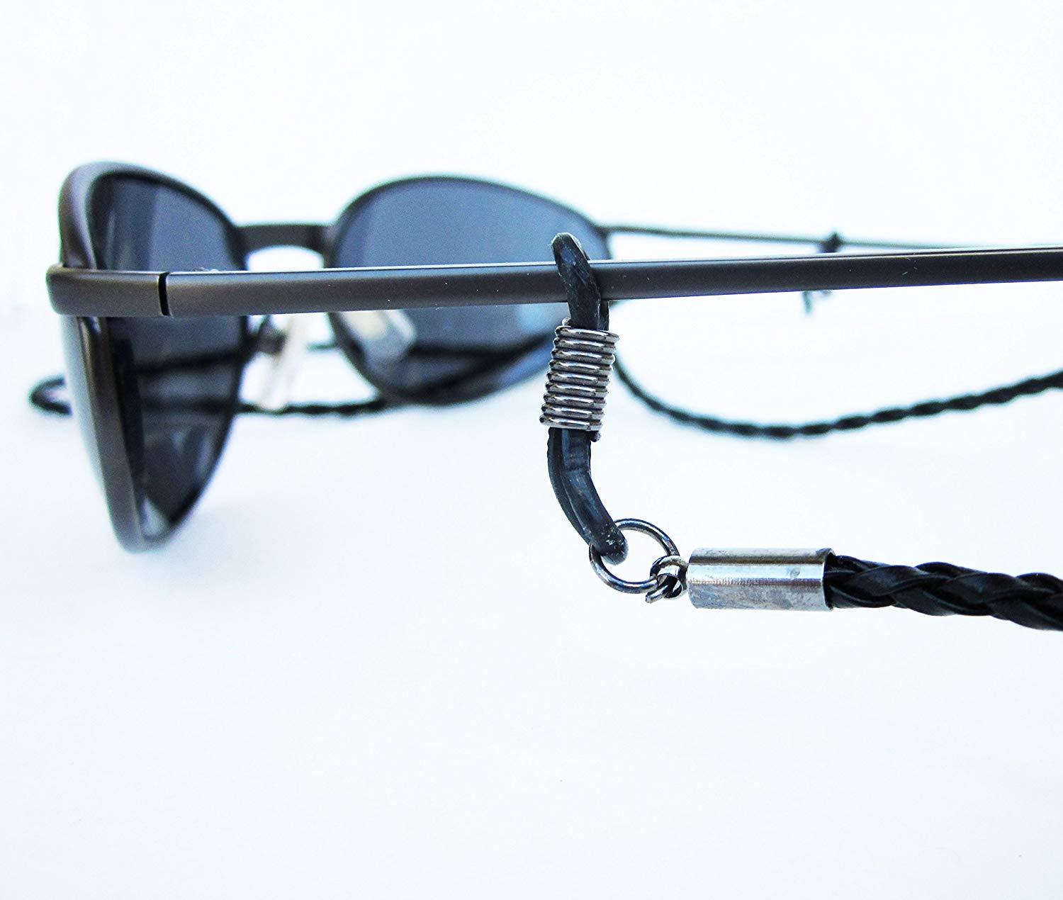 Leather Eyewear Retainer Sunglasses Holder Strap Unisex Black