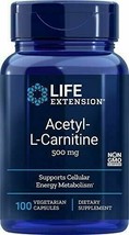 Life Extension Acetyl L-carnitine 500 mg 100 Vegetarian Capsules - $24.88