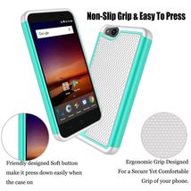Green & Gray Hybrid Case for ZTE Tempo X N9137 - Rugged Hard Armor Cover USA image 3