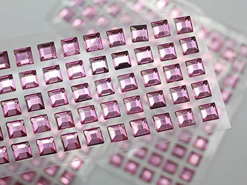 KraftGenius Allstarco 6mm Pink LQ03 Square Self Adhesive Acrylic Rhinestones Pla